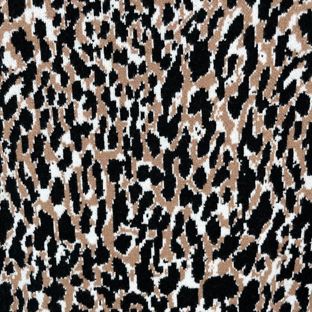 Banana Republic Leopard Sweater Dress Size M Long Sleeve Neutral Black Office - Picture 4 of 10